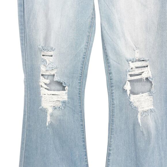Hidden Jeans Happi Flare Jean Distressed Knee Light Wash Size 29 NEW NWT - Picture 7 of 8
